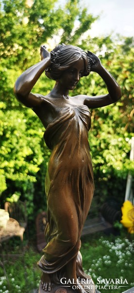Nymph, young girl - bronze sculpture artwork