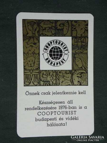 Kártyanaptár, Cooptourist utazási iroda, Budapest ,1976 ,   (2)