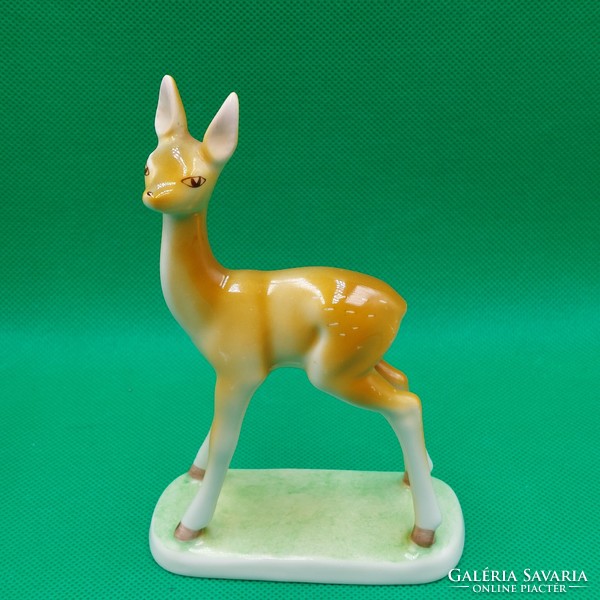 Balogh Béla Hollóházi  Bambi őz porcelán figura