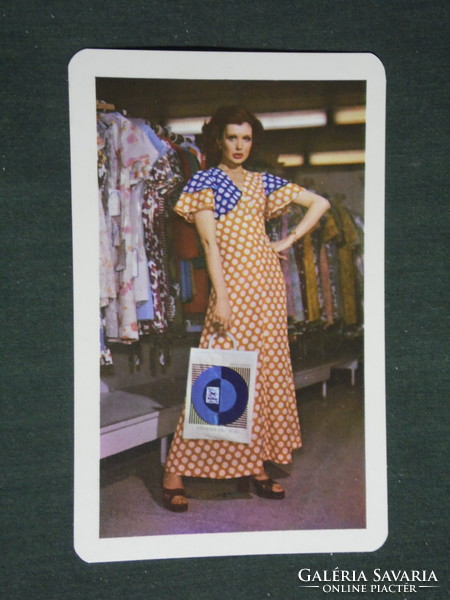 Card calendar, folk store specialty stores, clothing, fashion, erotic female model, 1976, (2)