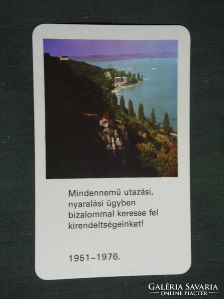 Card calendar, balatontourist Veszprém, Tihany skyline, 1976, (2)