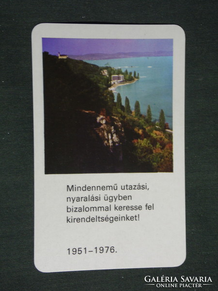 Kártyanaptár, Balatontourist Veszprém, Tihany látkép, 1976 ,   (2)