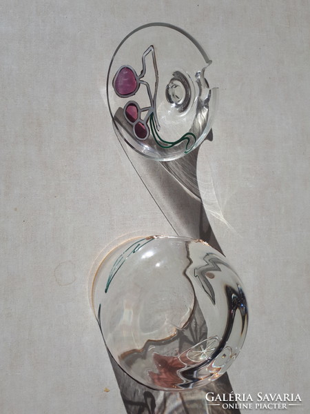 Kézzel festett aranyozott üveg tároló díszüveg