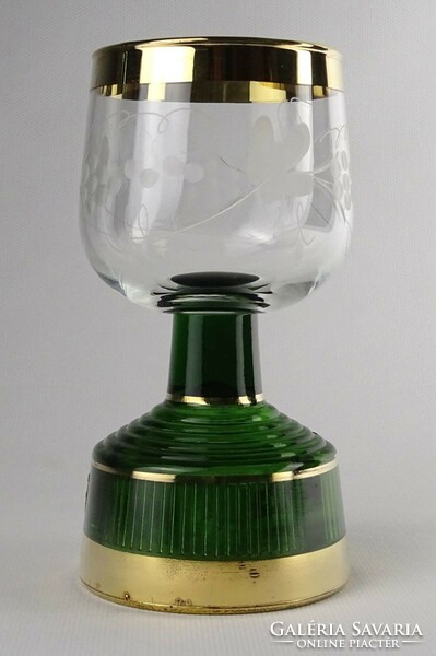 1P757 old musical wine glass with bunch of grapes 14.5 Cm