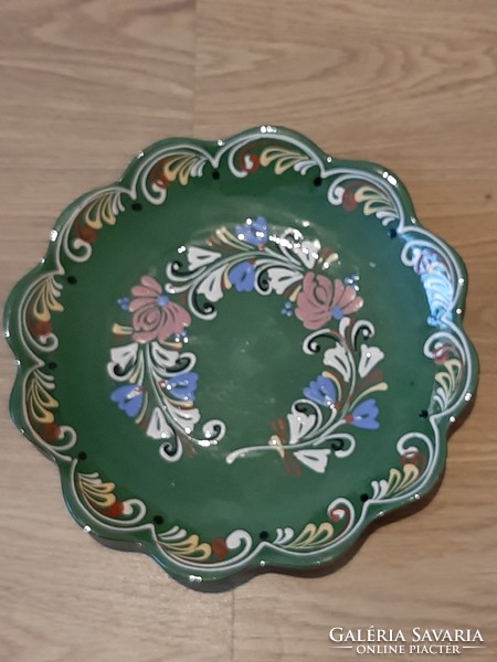 Kézzelfestett népi kerámia tányér  28 cm