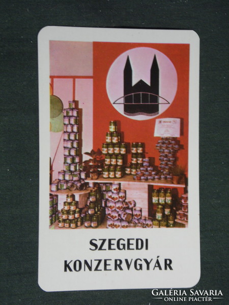 Kártyanaptár, Szeged konzervgyár ,1976 ,   (2)