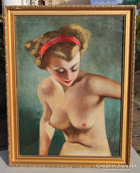 Dósay l. Marked: nude with red strap