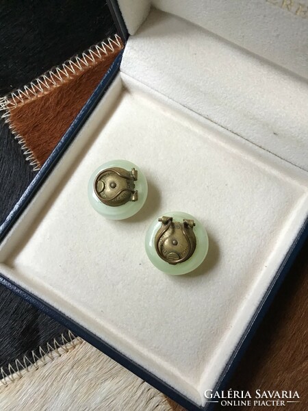 Antique French Depose brand clip-on earrings