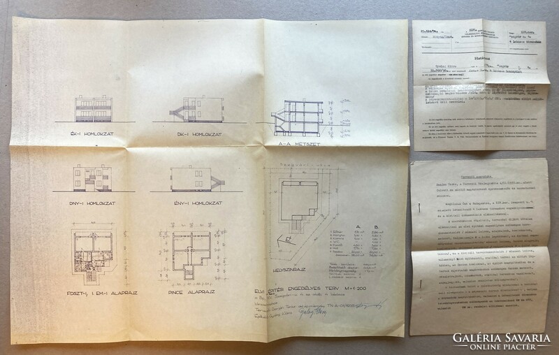 Zuglói társasház építészeti terv és tervezői szerződés 1970-ből