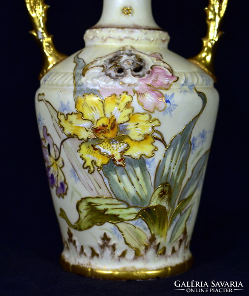 Ignace Fischer vase with iris pattern