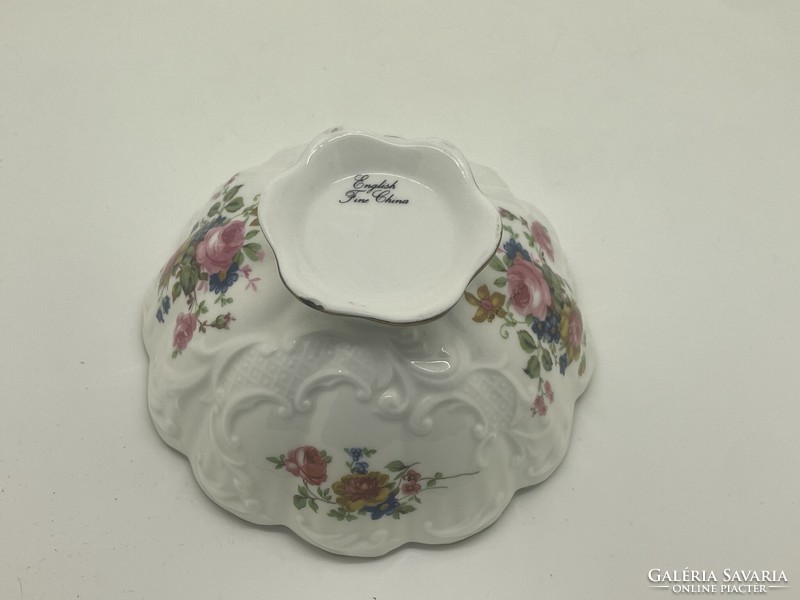 Angol virágos porcelán tálka 12cm átmérőjű 5.5cm magas