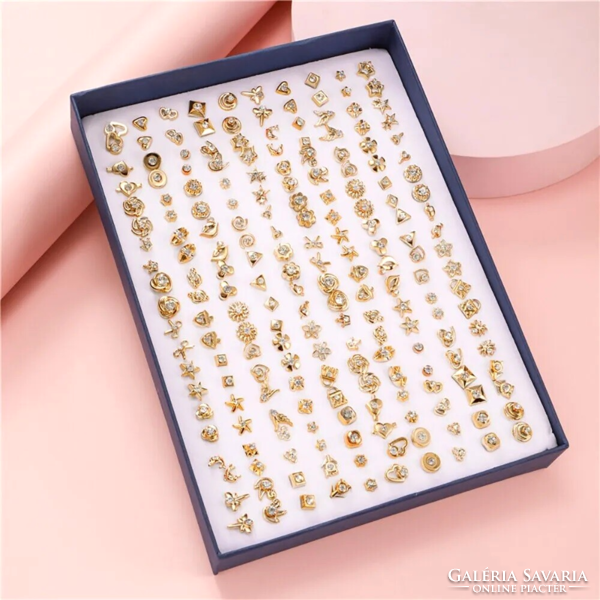 100 Pair of gold earrings set for metal sensitive 391