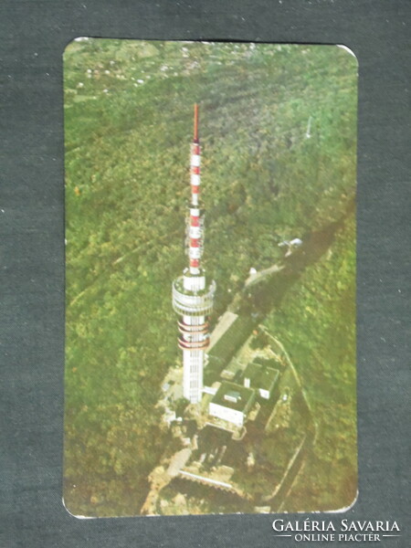 Kártyanaptár, Pécs idegenforgalmi hivatal, Mecsek tévétorony látkép, 1976 ,   (2)
