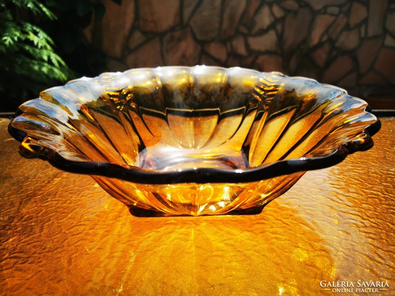 Amber art deco bowl