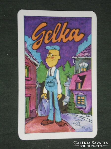 Kártyanaptár, Gelka háztartásigép szerviz, grafikai rajzos,humoros,rádió,televízió,1976 ,   (2)