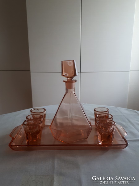 Antique art deco liqueur brandy set