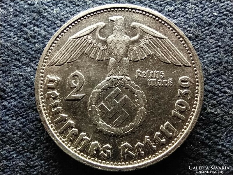 Germany swastika .625 Silver 2 imperial marks 1939 g (id81142)