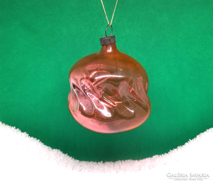 Old glass twisted sphere Christmas tree decoration