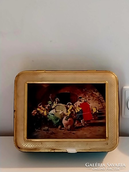 Antique tin biscuit box-Polish kg.