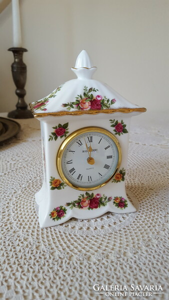 Royal Albert old country roses, porcelain table clock