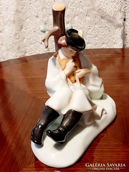 Zsolnay porcelain the shepherd playing the flute / Katalin Ménes /