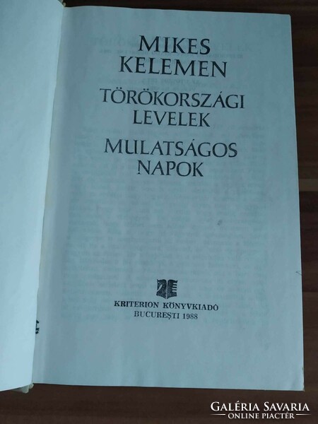 Mikes Kelemen, letters from Turkey, funny days, 1988