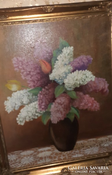 Spring lilac bouquet with blonde 49x59
