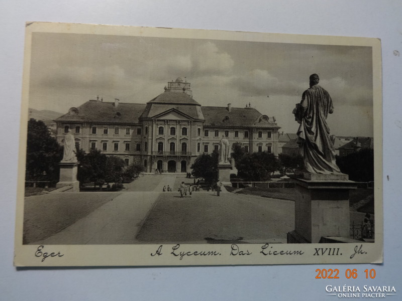 Régi képeslap: Eger, Lyceum (Líceum) - 40-es, 50-es évek