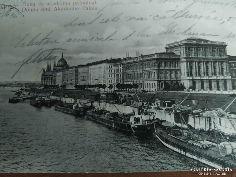 Budapest, Duna és Akadémia Palota, Országház, Parlament, bélyegezve 1913,Schwarz I. kiadás