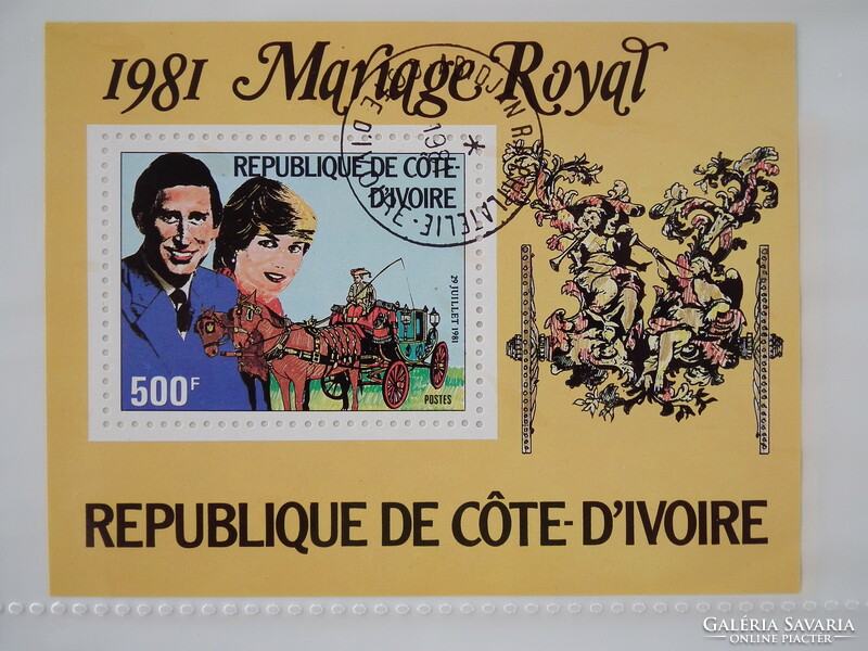 1981. Ivory Coast, royal wedding, diana and charles block -oc- cto