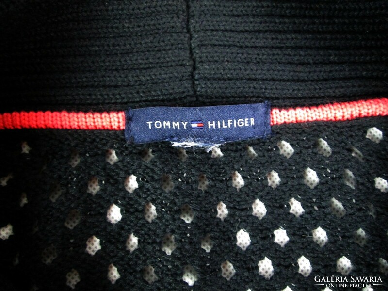 Original tommy hilfiger (xl) black women's long sleeve elastic cardigan top