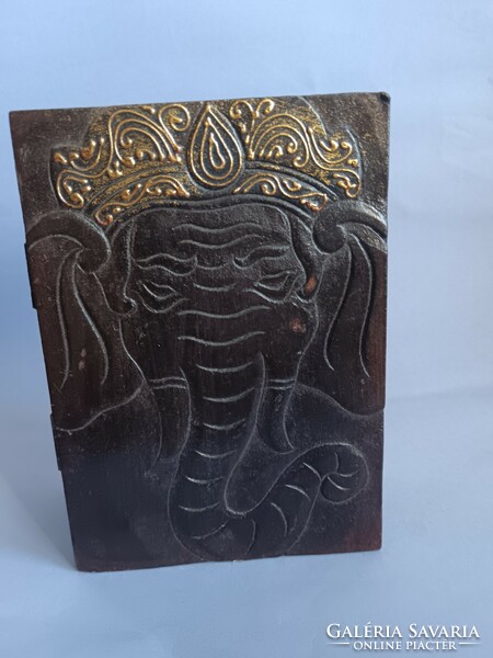 Carved elephant box