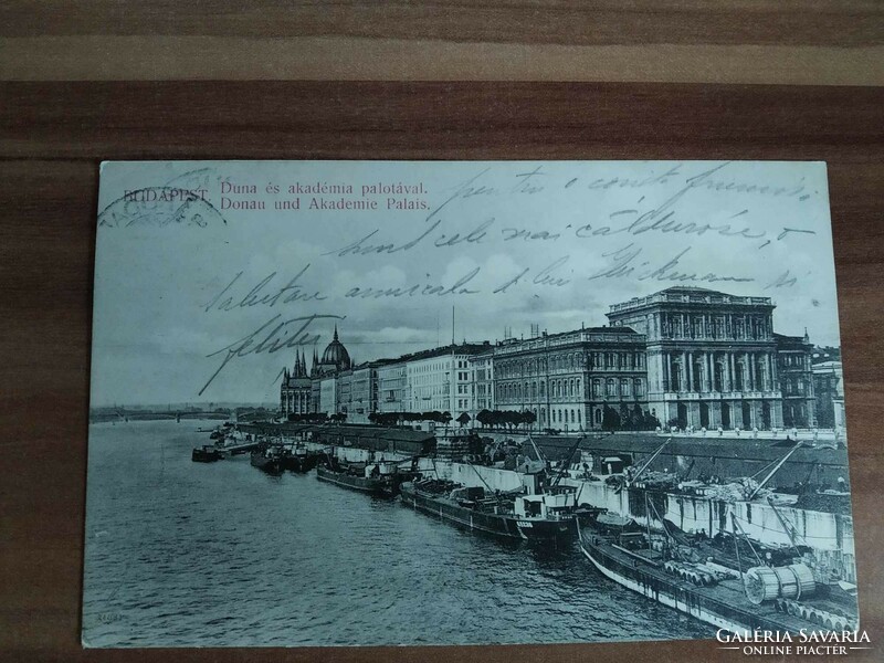 Budapest, Duna és Akadémia Palota, Országház, Parlament, bélyegezve 1913,Schwarz I. kiadás
