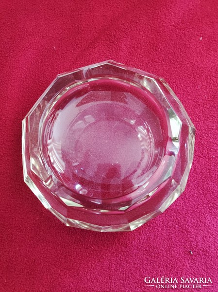 Modern circular polished glass ashtray