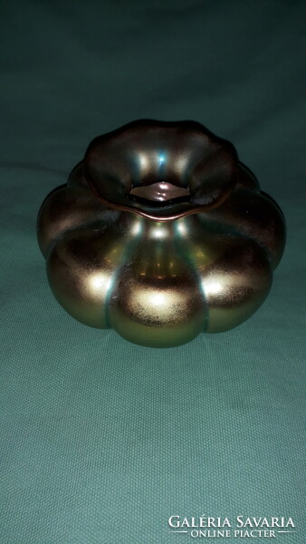 Beautiful Zsolnay eozin glazed porcelain clove (garlic) vase 10 x 7 cm as shown in the pictures