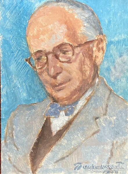 Gyurkovics Tibor -Szemüveges férfi  portré 1956-ból.