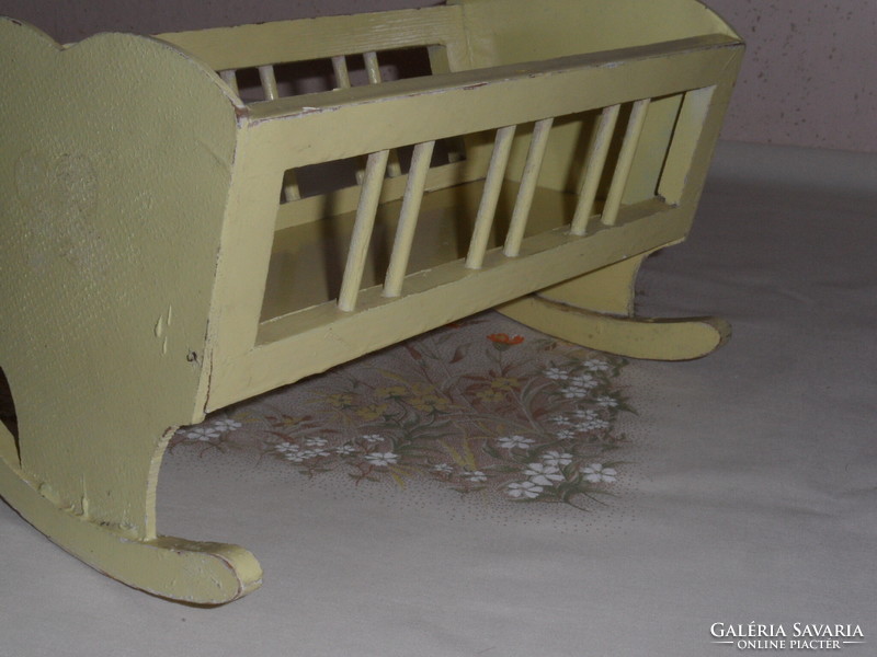 Old wooden toy crib, cradle