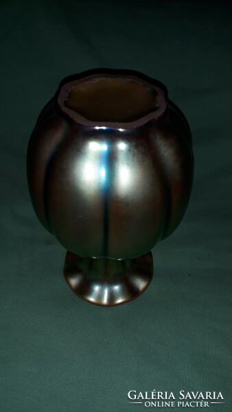 Gyönyörű ZSOLNAY eozin mázas porcelán gerezdes ( hagyma )váza 17 cm a képek szerint