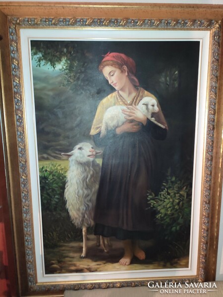 Shepherdess after William Bouguereau, hand painted oil painting reproduction,