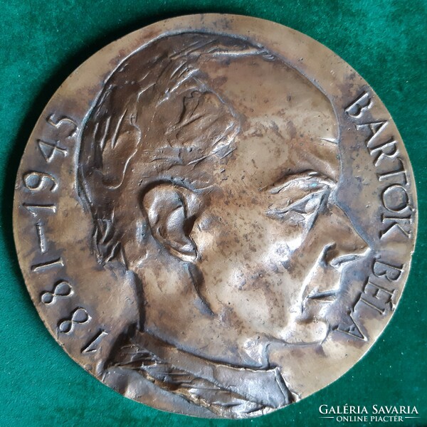 Béla Bartók, bronze relief, plaque, diameter 141 mm