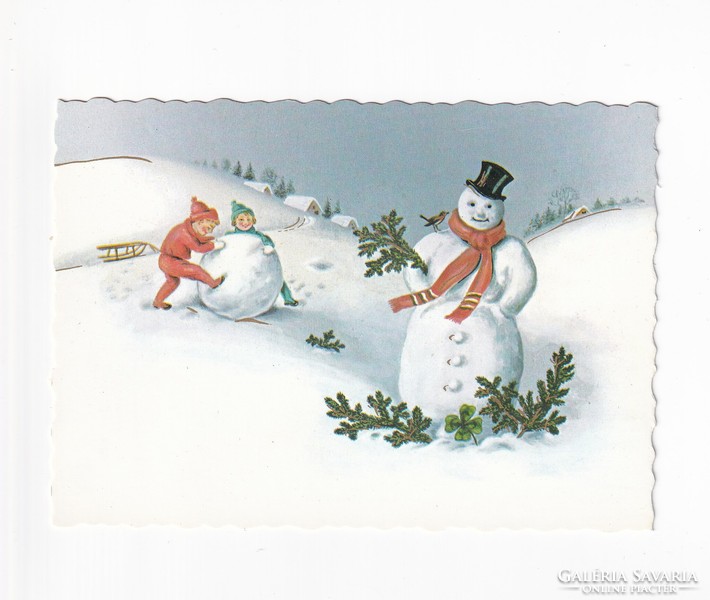 K:015 Karácsony képeslap postatiszta  Modern Replika (Képzőművészeti Kiadó)