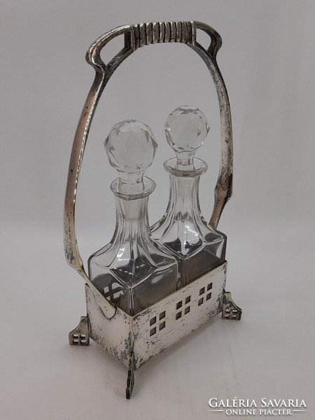 Silver plated oil and vinegar holder