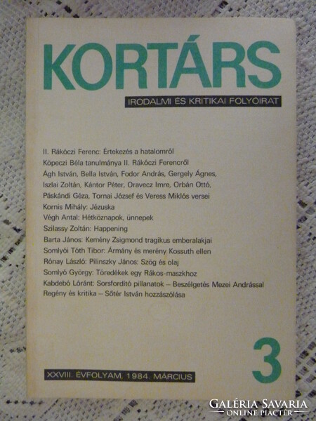 Kortárs - irodalmi és kritikai folyóirat - 1984