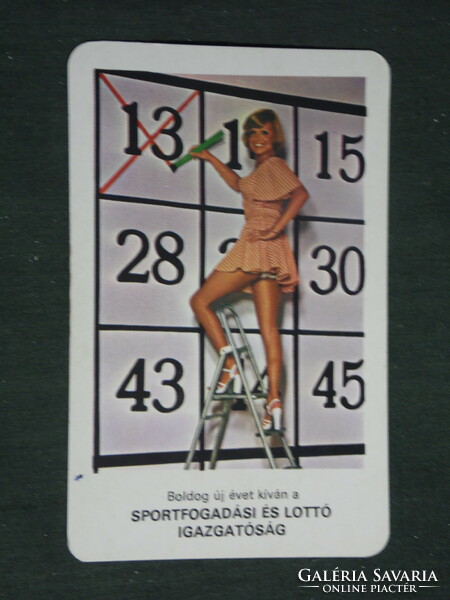 Card calendar, toto lottery game, erotic female model, 1977, (2)