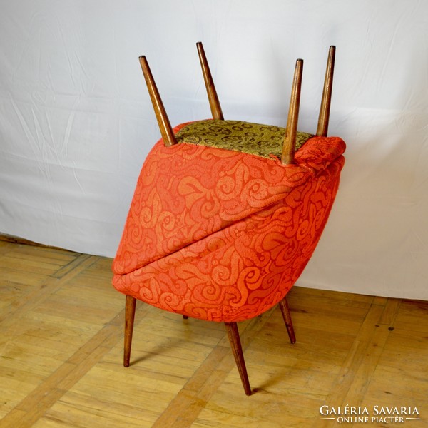 Hungarian retro club armchair mid-century red armchair