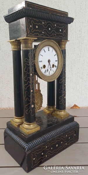 Antik asztali óra Feles ütős Biedermeier intarzias óra