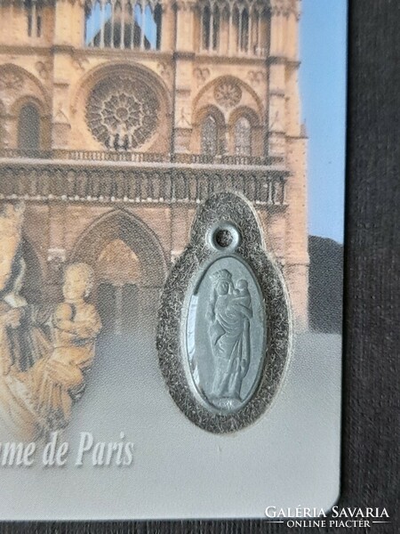 Notre Dame medál plasztik kártyában 1980 - II. János Pál imájával