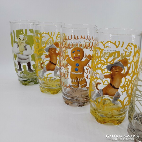 Shrek glass glasses, 5 pieces in one