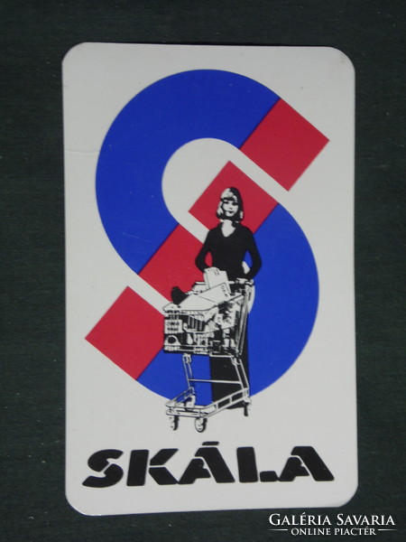 Kártyanaptár, SKÁLA áruház, Budapest, grafikai rajzos, női modell, 1977 ,   (2)