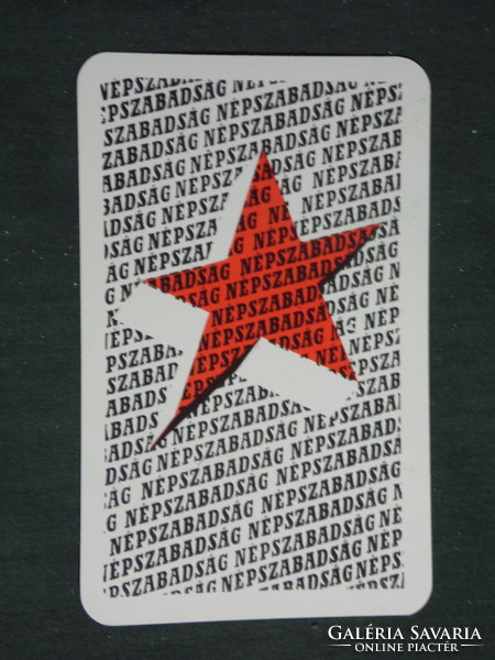 Card calendar, épszabadság daily newspaper, newspaper, magazine, red star, 1977, (2)